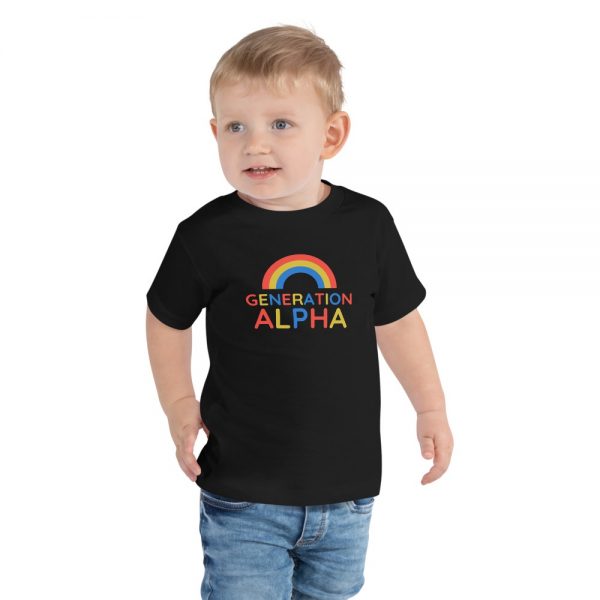 Generation Alpha With Rainbow – Toddler Short Sleeve Tee - Black